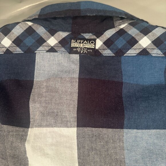 Buffalo David Bitton Pearl Snap Window Pane Shacket Mens Zipper Cowboy Western - Picture 16 of 16